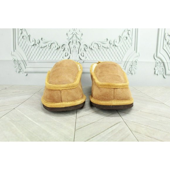 LL Bean Brown Suede Shearling Lined Wicked Good Venetian Slippers Size 9 M - Picture 4 of 11
